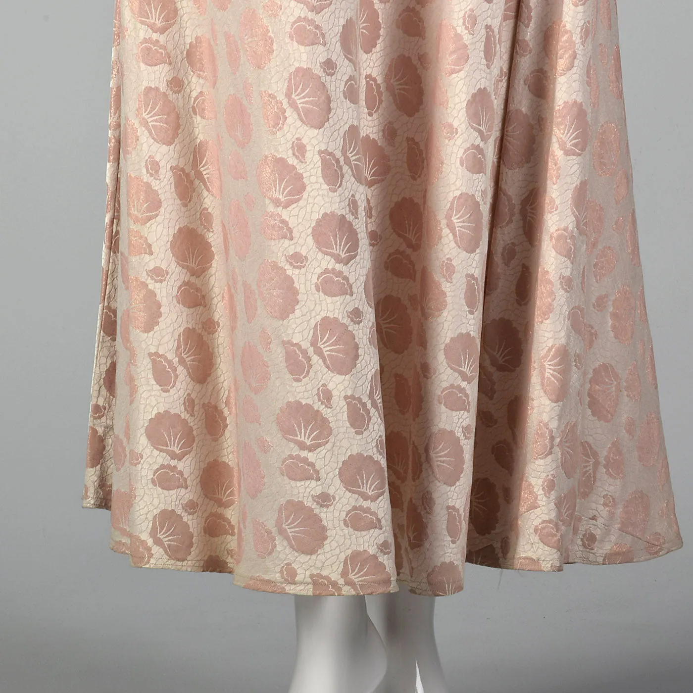 1940s Blush Evening Gown with Dramatic Bust