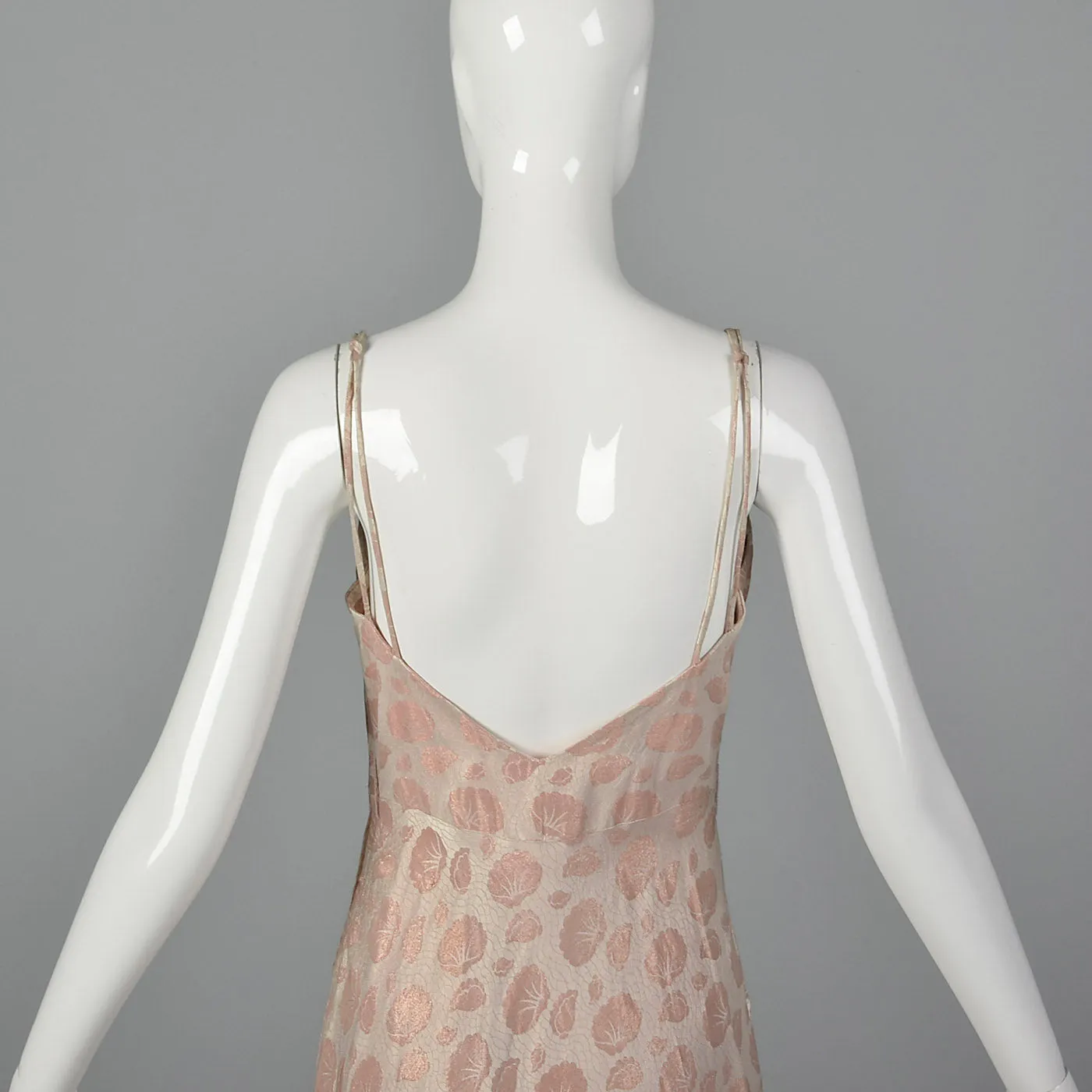 1940s Blush Evening Gown with Dramatic Bust
