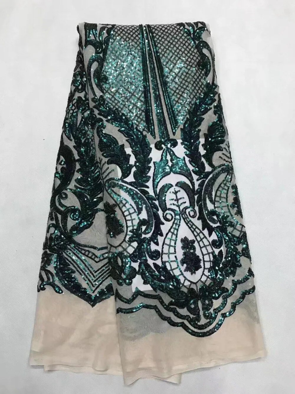 5 YARDS / 10 COLORS / Kimberley Damask Glitter Embroidery Mesh Lace  Party Prom Bridal Dress Fabric