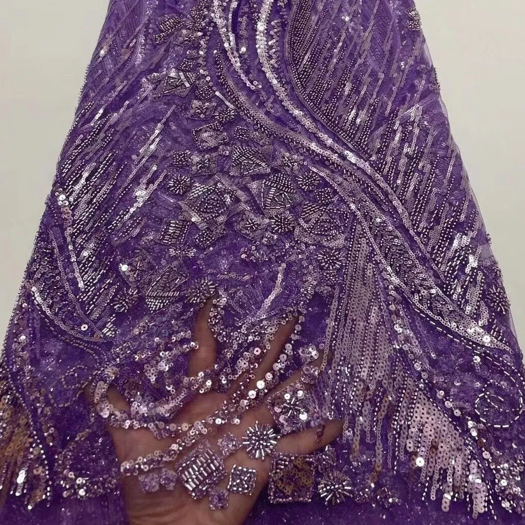 5 YARDS / 14 COLORS / Azélie Beaded Embroidery Glitter Mesh Lace  Party Prom Bridal Dress Fabric
