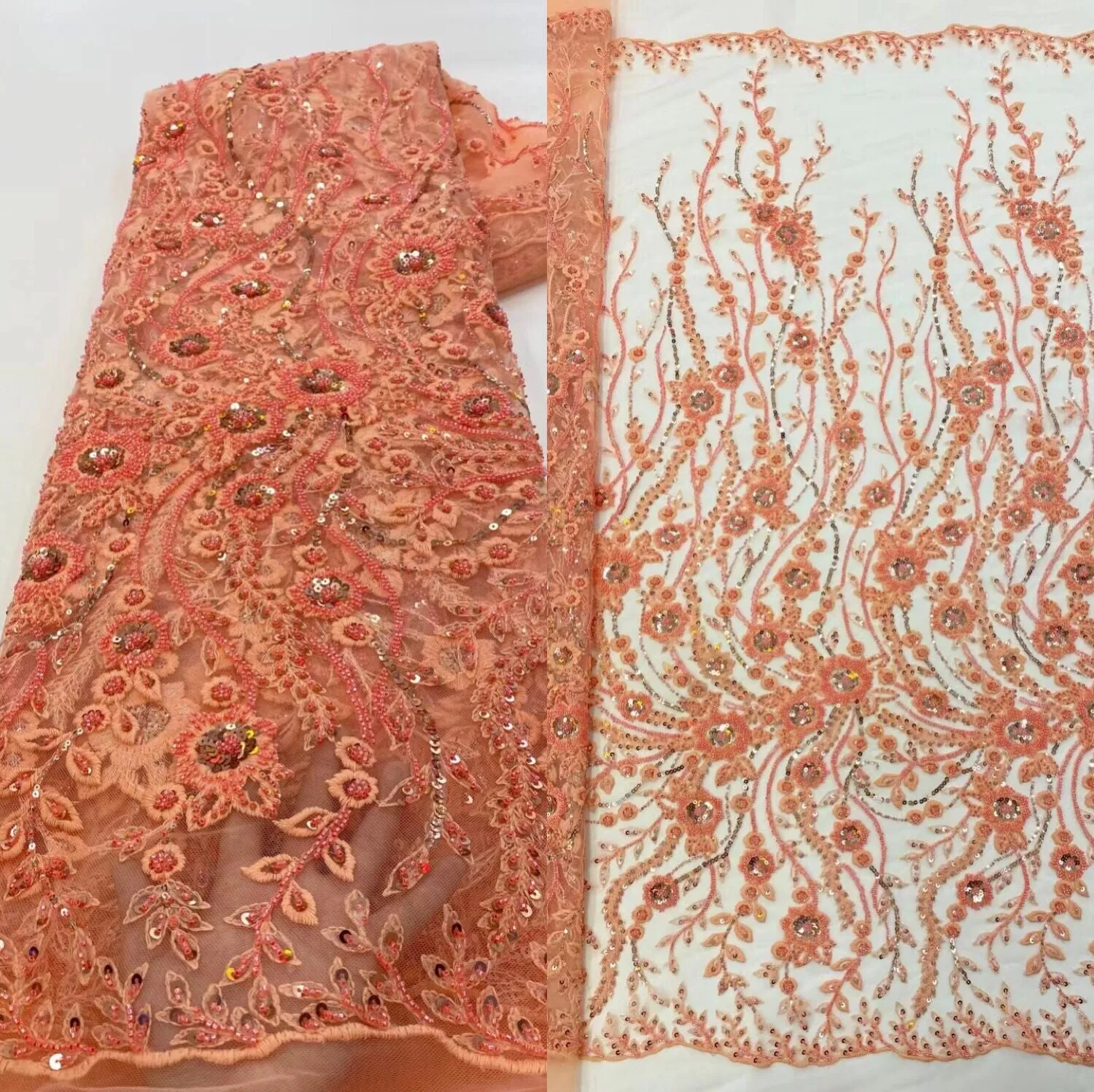 5 YARDS / 16 COLORS / Kimberly Beaded Embroidery Glitter Mesh Sparkly Lace  Party Prom Bridal Dress Fabric