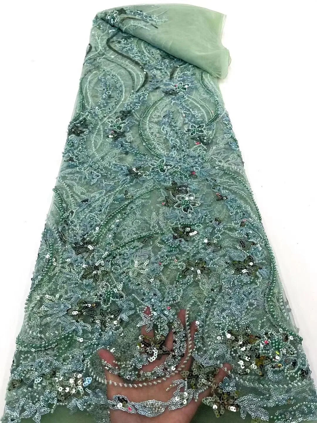 5 YARDS / 16 COLORS / Kimberly Beaded Embroidery Glitter Mesh Sparkly Lace  Party Prom Bridal Dress Fabric
