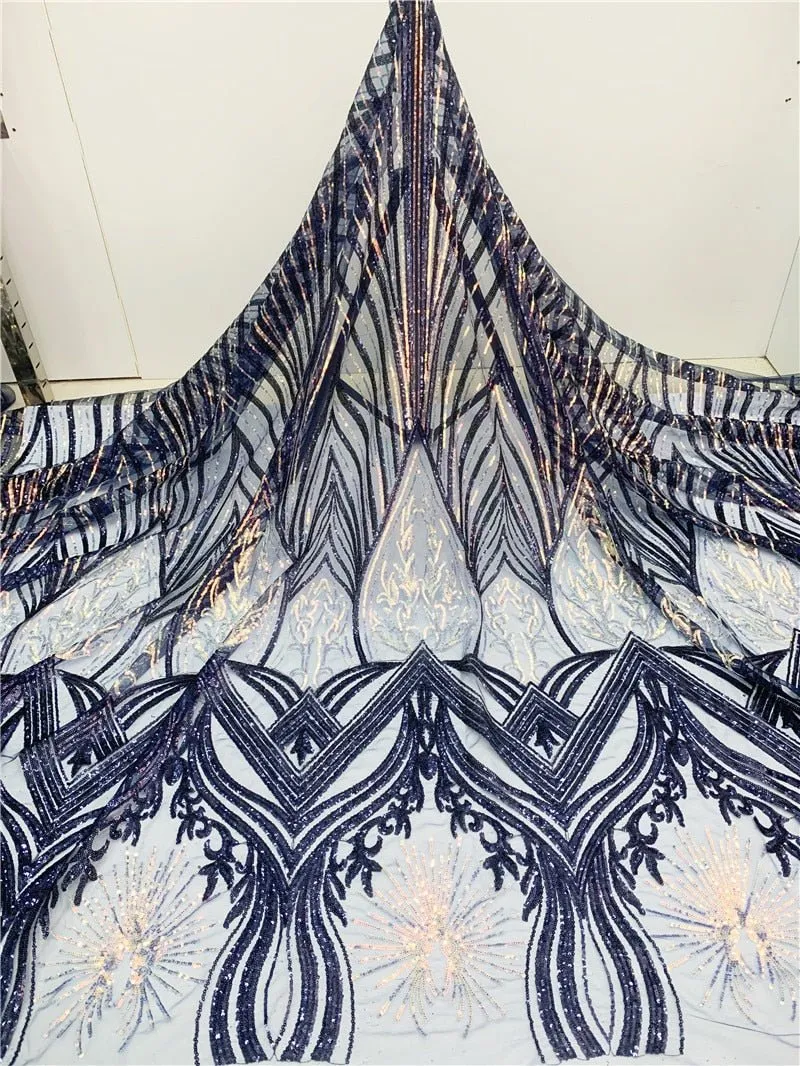 5 YARDS / 18 COLORS / Amelysa Glitter Sequin Embroidery Tulle Mesh Lace Party Prom Bridal Dress Fabric