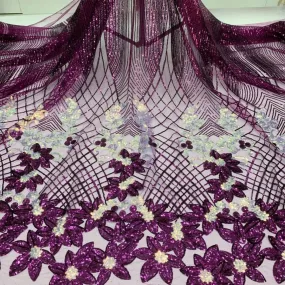 5 YARDS / 18 COLORS / Amelysa Glitter Sequin Embroidery Tulle Mesh Lace Party Prom Bridal Dress Fabric