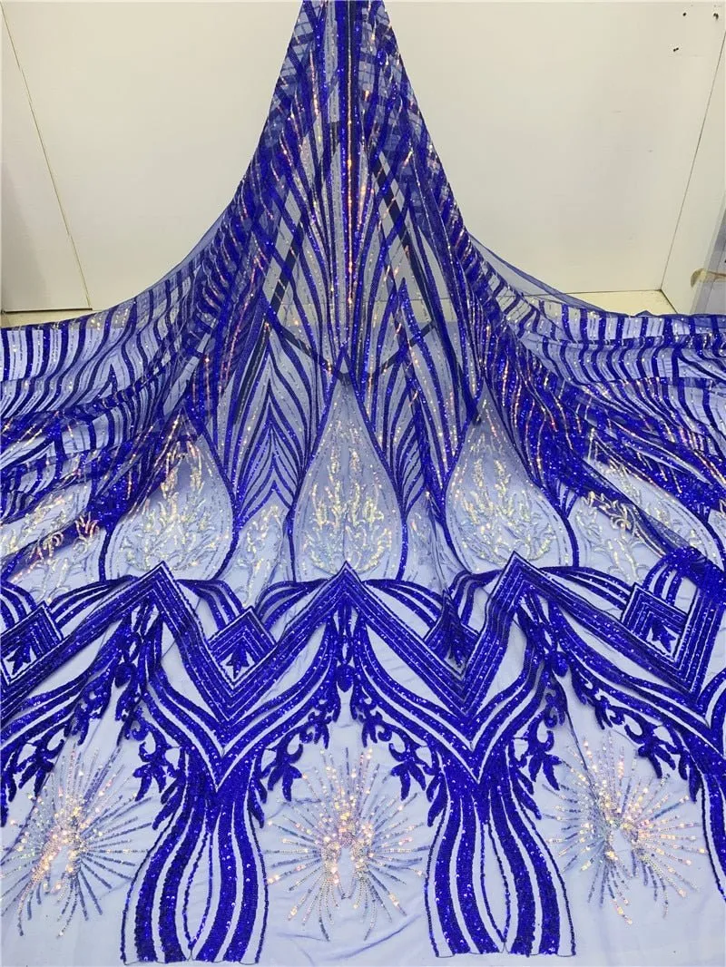 5 YARDS / 18 COLORS / Amelysa Glitter Sequin Embroidery Tulle Mesh Lace Party Prom Bridal Dress Fabric