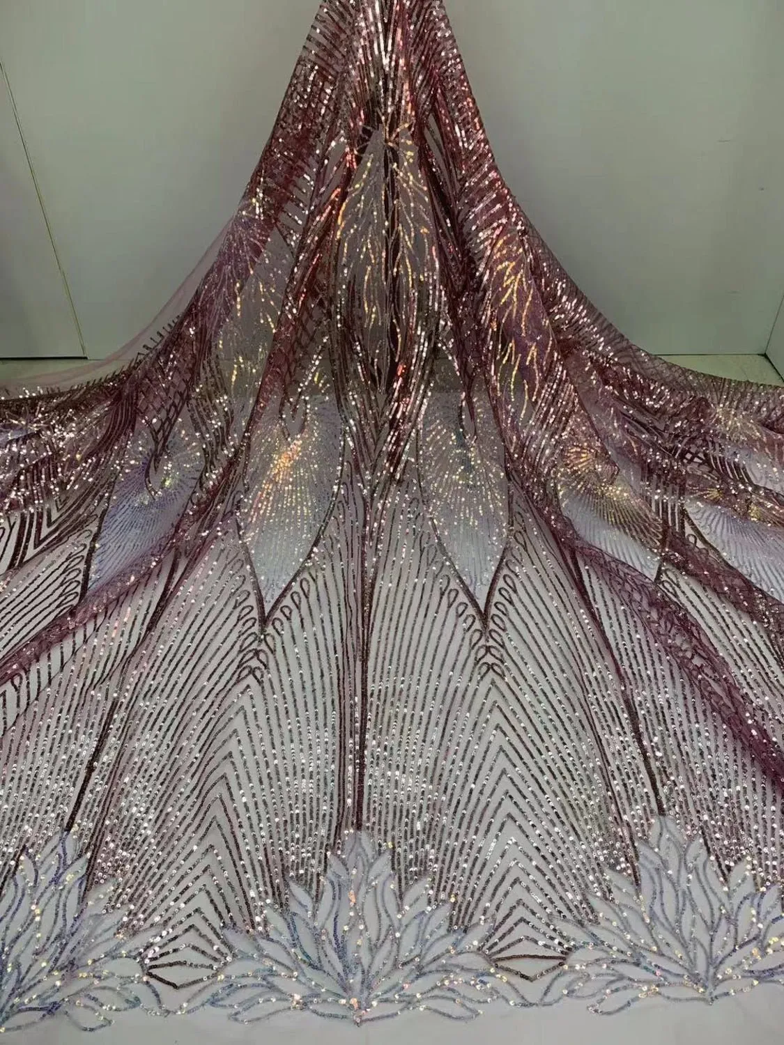 5 YARDS / 18 COLORS / Amelysa Glitter Sequin Embroidery Tulle Mesh Lace Party Prom Bridal Dress Fabric