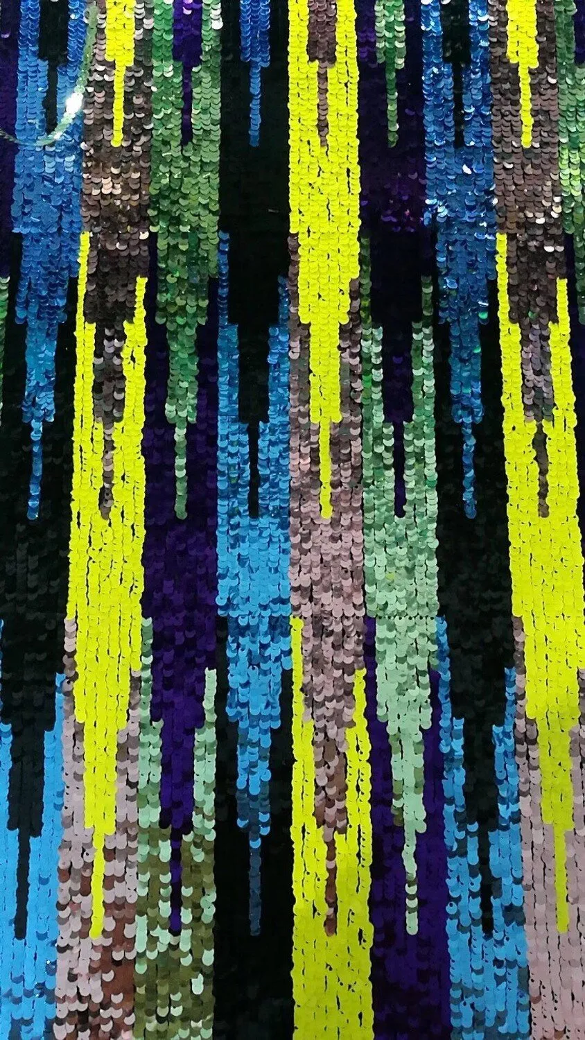 5 YARDS / 2 COLORS / Amanda Multicolor Lines Beaded Glitter Embroidery Mesh Lace  Party Prom Bridal Dress Fabric