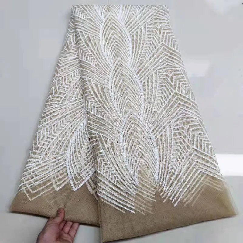 5 YARDS / 5 COLORS / Janelle Floral Glitter Sequin Beaded Embroidery Tulle Mesh Lace Party Prom Bridal Dress Fabric
