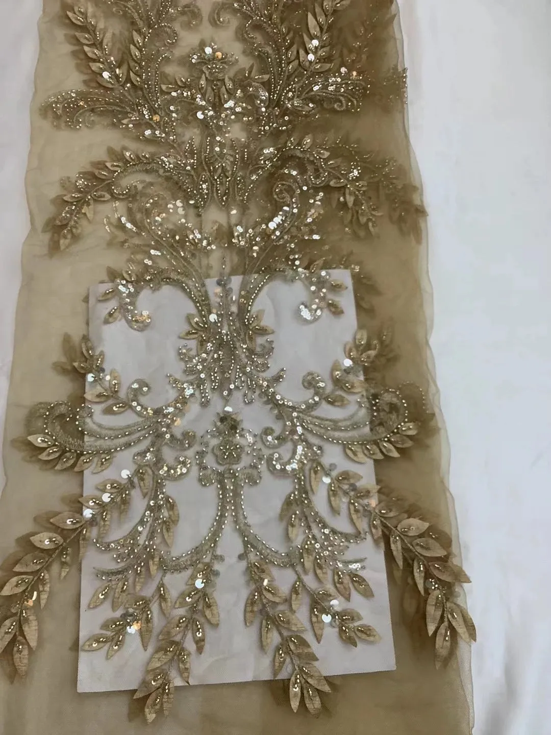 5 YARDS / 5 COLORS / Oremela Luxurious Sequin Beaded Embroidery Tulle Mesh Lace Dress Fabric