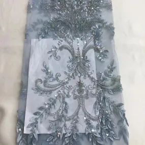 5 YARDS / 5 COLORS / Oremela Luxurious Sequin Beaded Embroidery Tulle Mesh Lace Dress Fabric