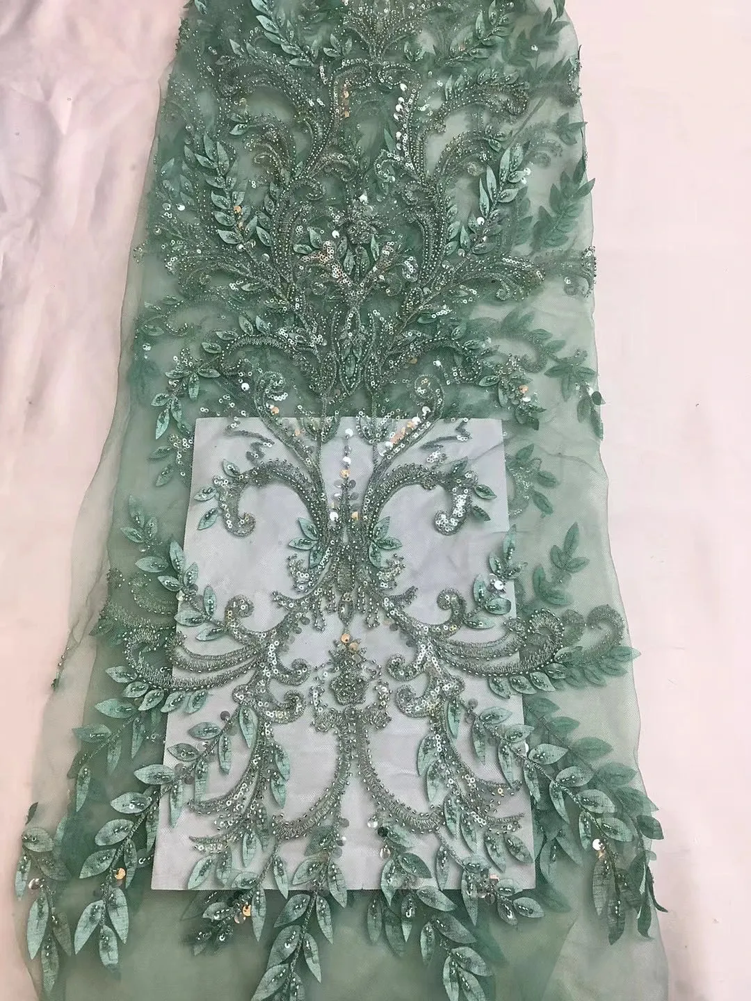 5 YARDS / 5 COLORS / Oremela Luxurious Sequin Beaded Embroidery Tulle Mesh Lace Dress Fabric