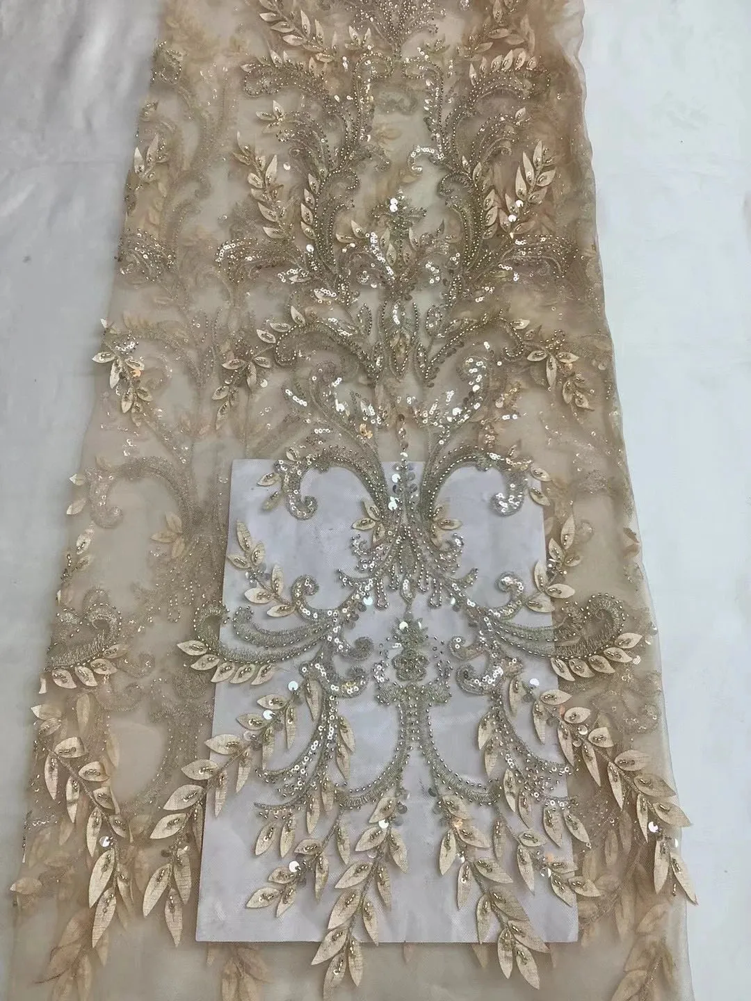 5 YARDS / 5 COLORS / Oremela Luxurious Sequin Beaded Embroidery Tulle Mesh Lace Dress Fabric