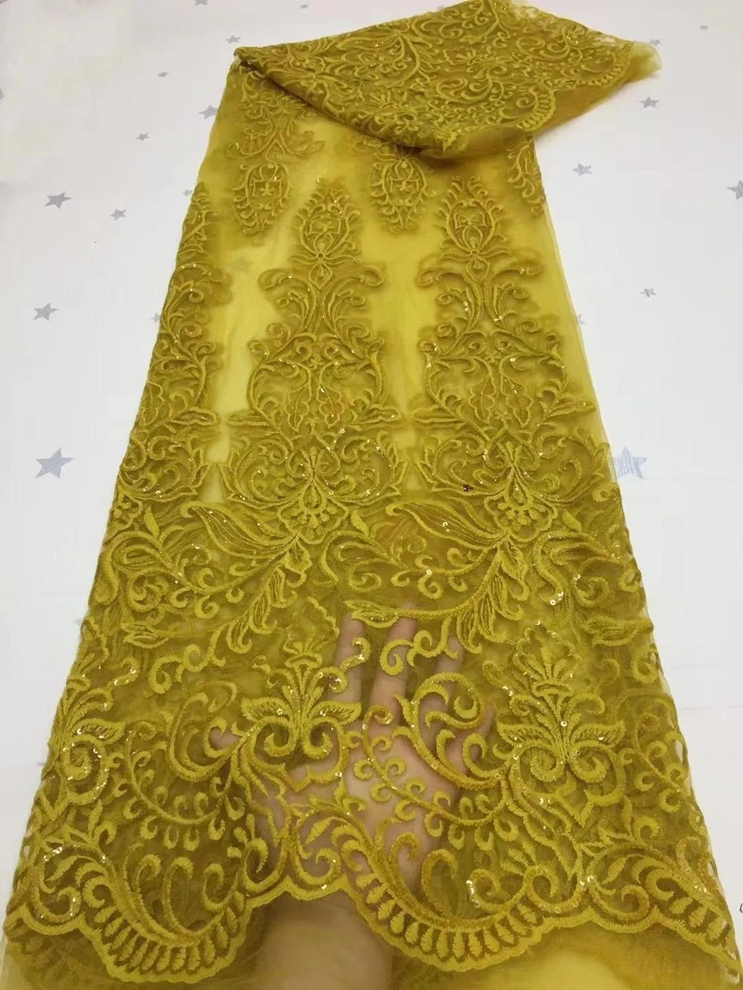 5 YARDS / 8 COLORS / Abigail Floral Glitter Sequin Beaded Embroidery Tulle Mesh Lace Party Prom Bridal Dress Fabric