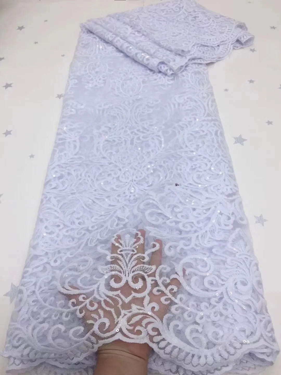 5 YARDS / 8 COLORS / Abigail Floral Glitter Sequin Beaded Embroidery Tulle Mesh Lace Party Prom Bridal Dress Fabric