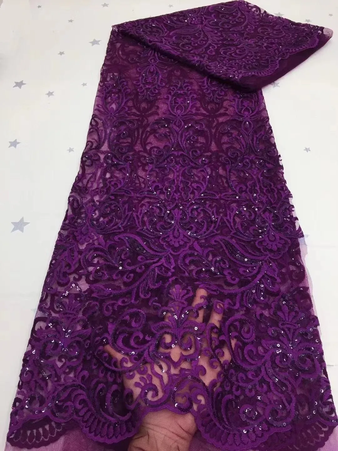 5 YARDS / 8 COLORS / Abigail Floral Glitter Sequin Beaded Embroidery Tulle Mesh Lace Party Prom Bridal Dress Fabric