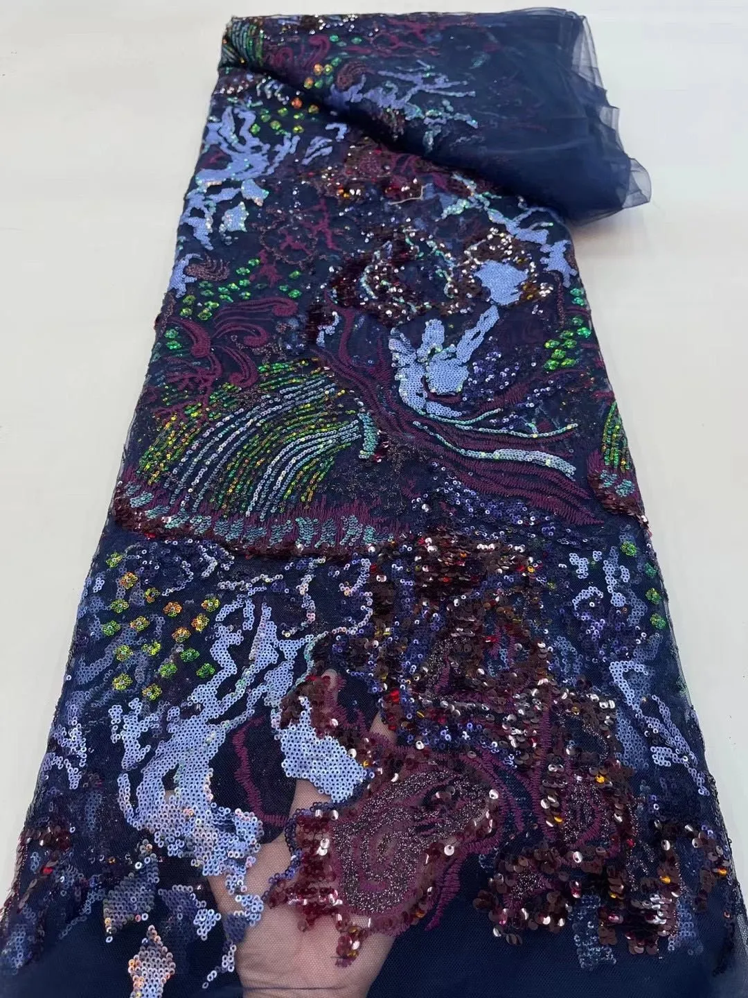 5 YARDS / 8 COLORS / Elissa Abstract Marble Beaded Glitter Embroidery Mesh Lace Party Wedding Party Prom Bridal Dress Fabric