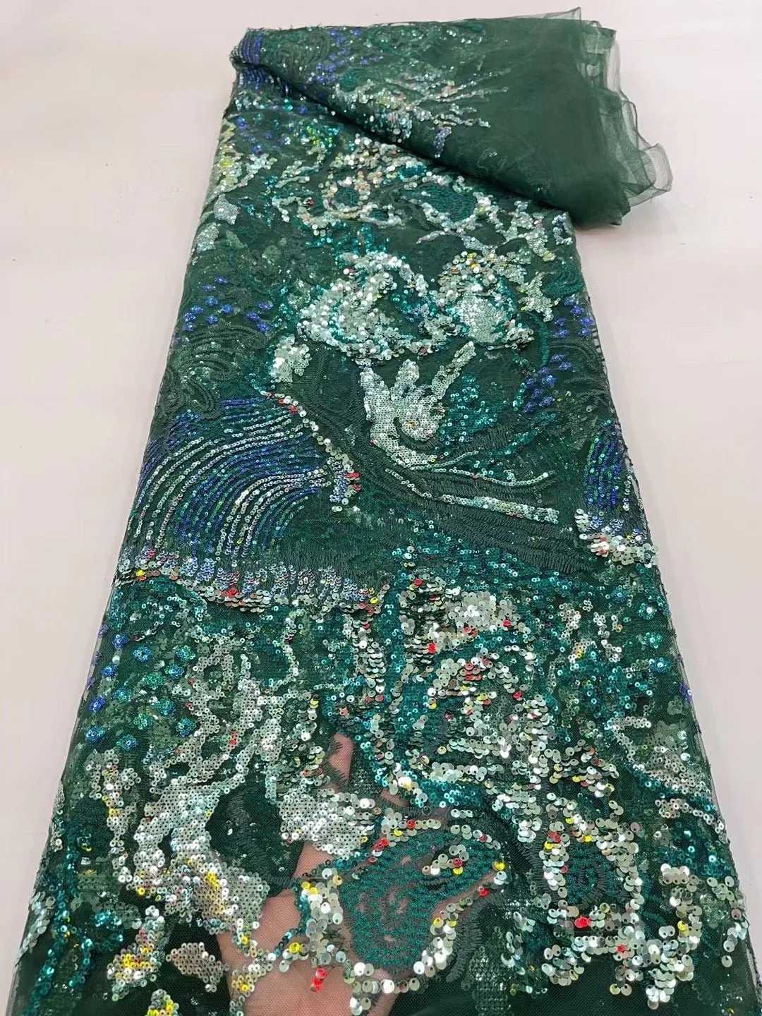5 YARDS / 8 COLORS / Elissa Abstract Marble Beaded Glitter Embroidery Mesh Lace Party Wedding Party Prom Bridal Dress Fabric