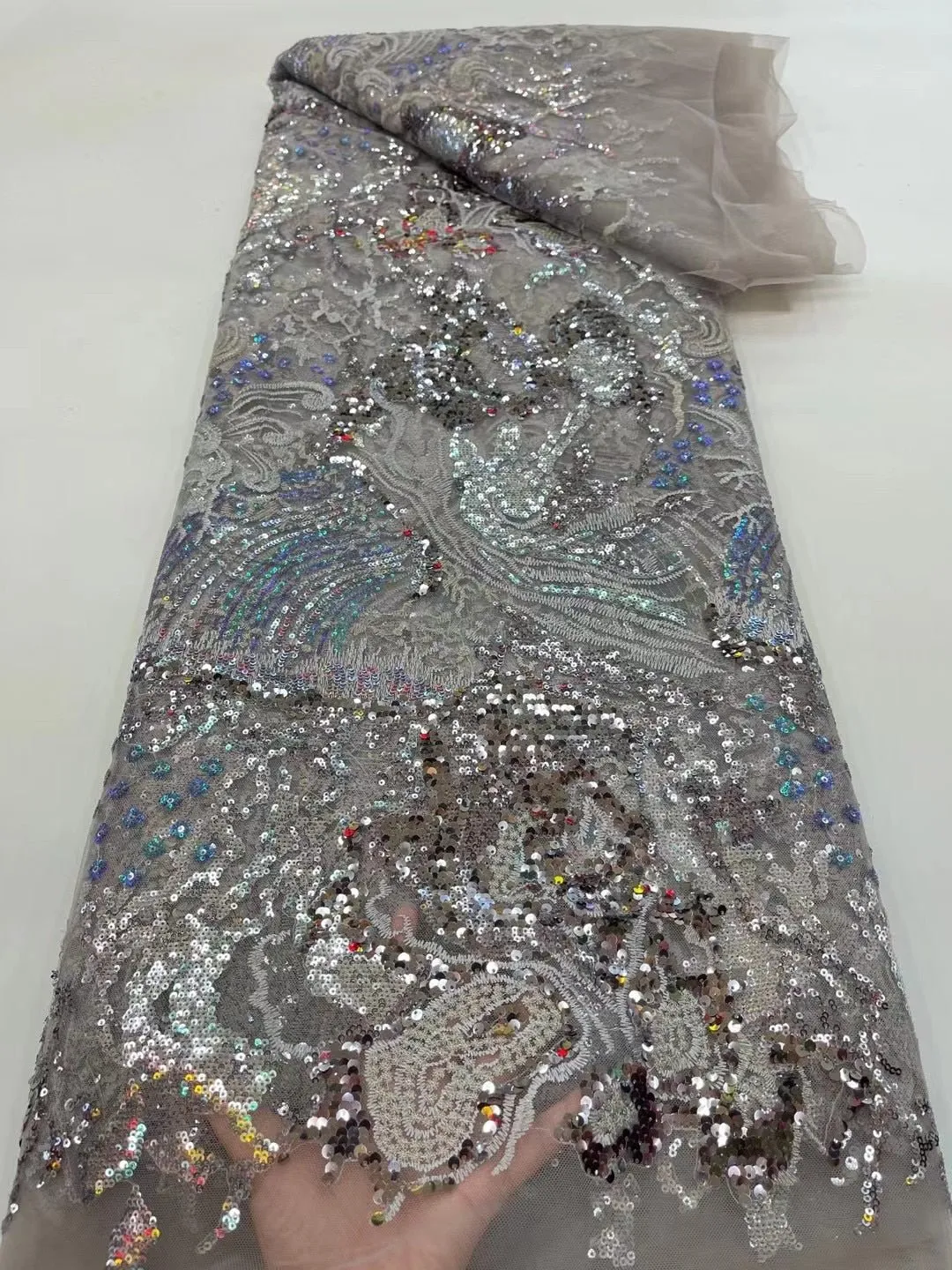 5 YARDS / 8 COLORS / Elissa Abstract Marble Beaded Glitter Embroidery Mesh Lace Party Wedding Party Prom Bridal Dress Fabric