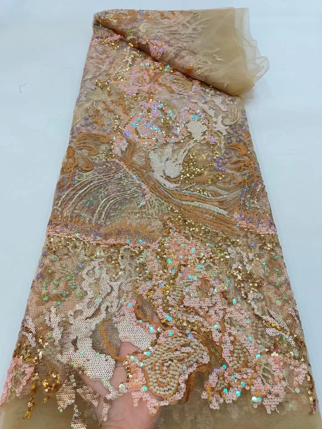 5 YARDS / 8 COLORS / Elissa Abstract Marble Beaded Glitter Embroidery Mesh Lace Party Wedding Party Prom Bridal Dress Fabric