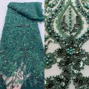 5 YARDS / 8 COLORS / Lxual Fur Sequin Abstract Beaded Embroidery Tulle Mesh Lace Dress Fabric
