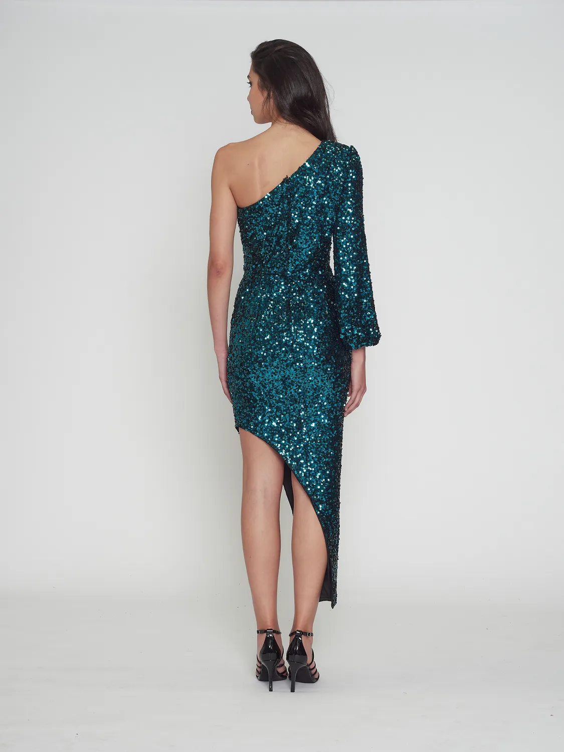 Abby-Rose One Sleeve Teal Dress