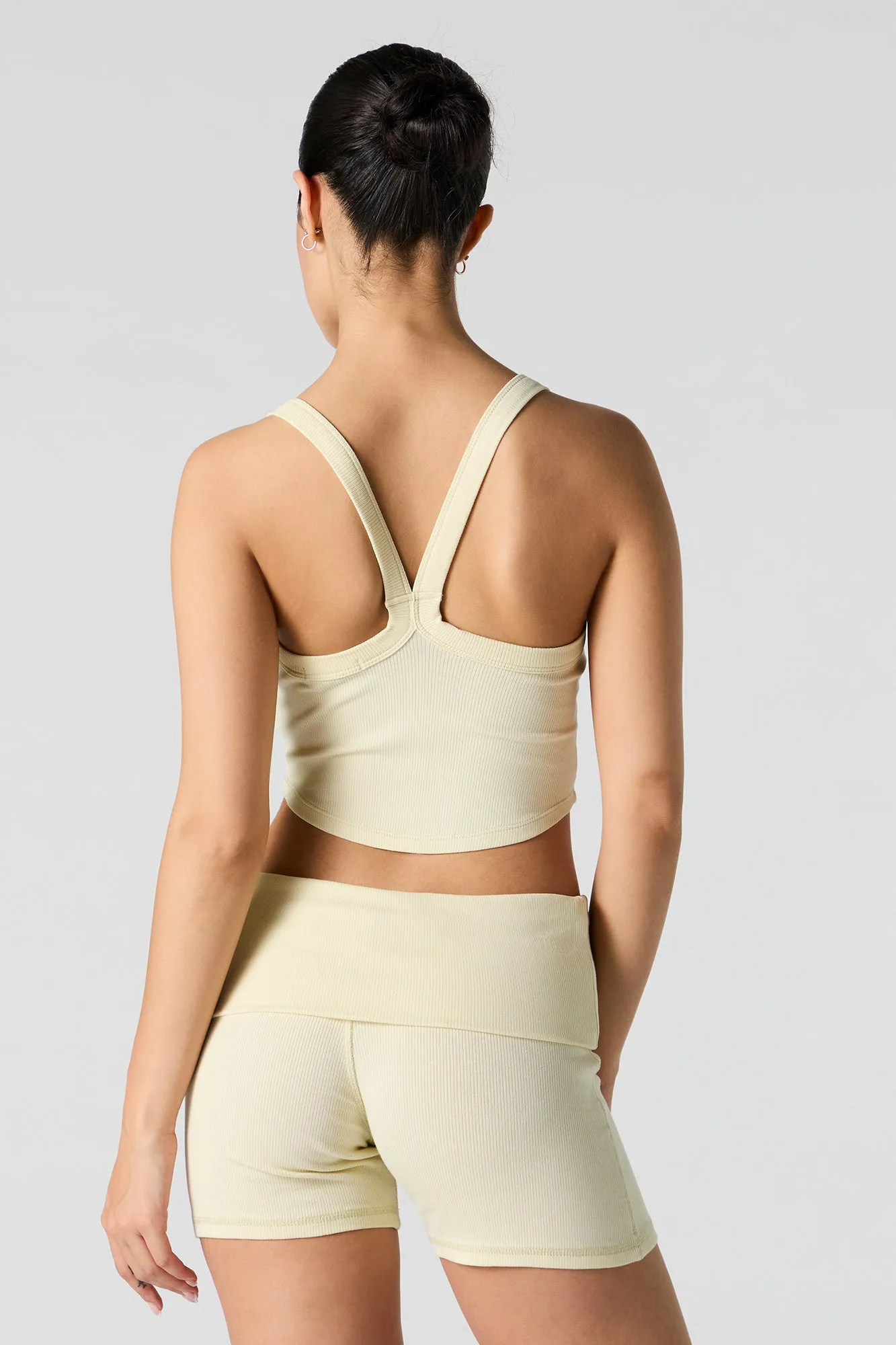 Active Ribbed Foldover Waist Short