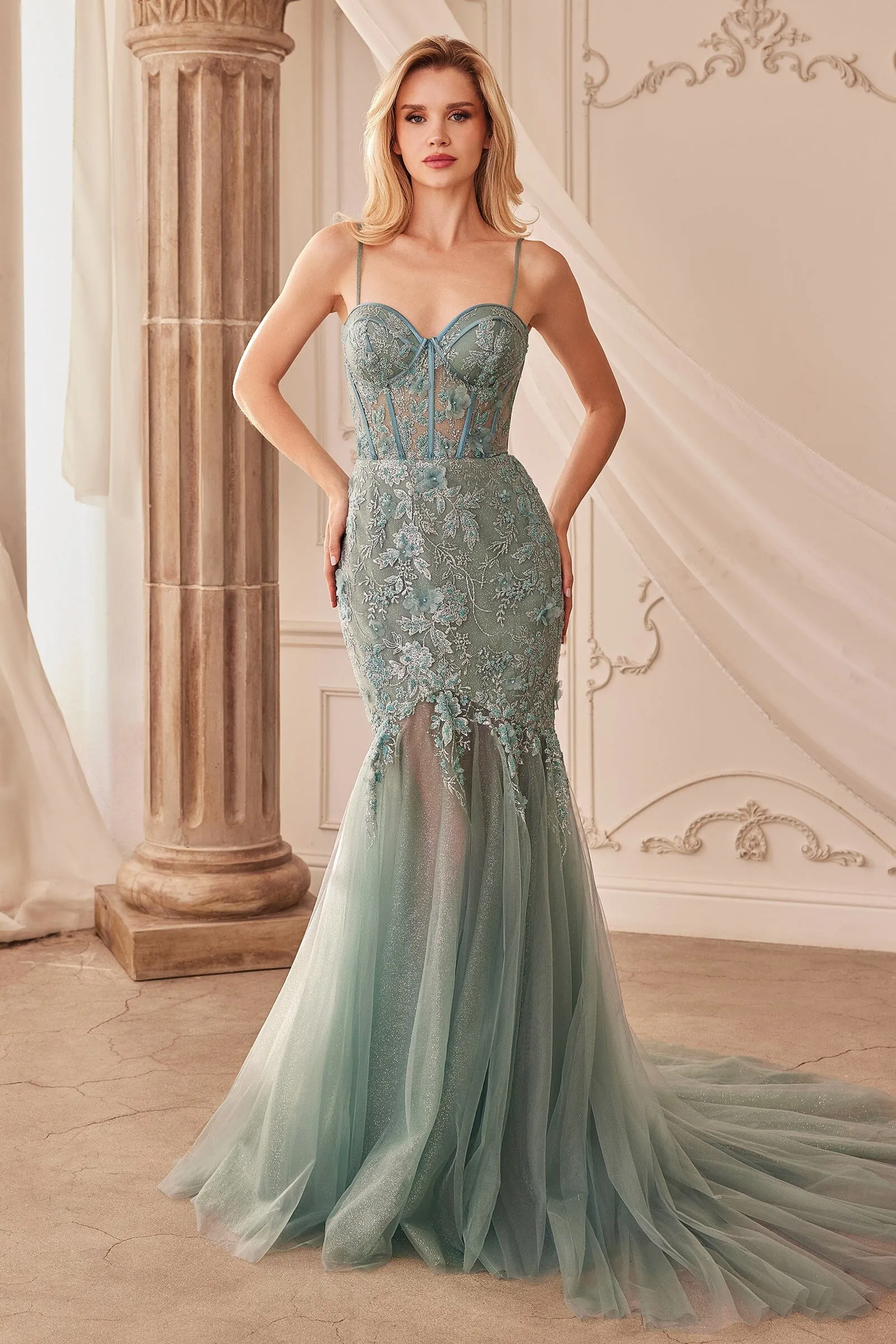 ANDREA & LEO A1232 Fit & Flare Embellsihed Gown