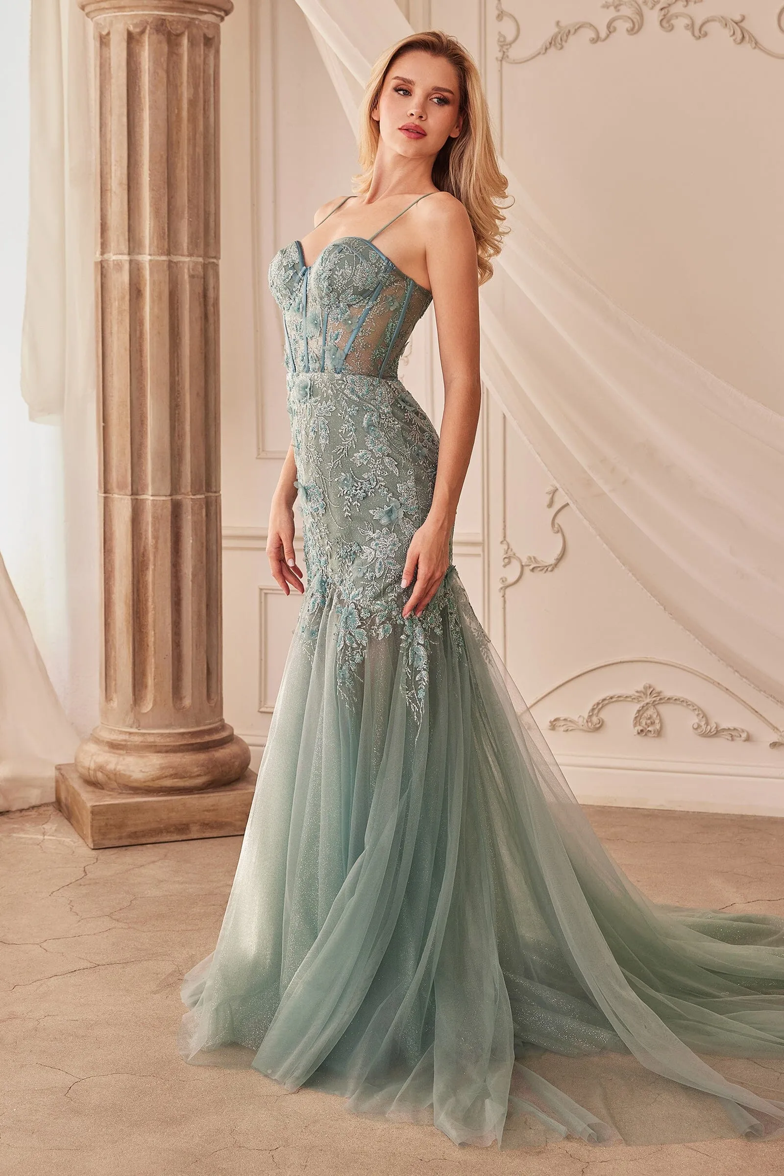 ANDREA & LEO A1232 Fit & Flare Embellsihed Gown