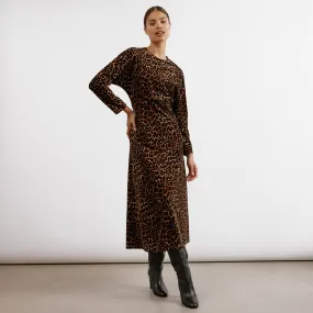 Animal Velvet Midi Dress