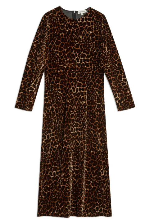 Animal Velvet Midi Dress