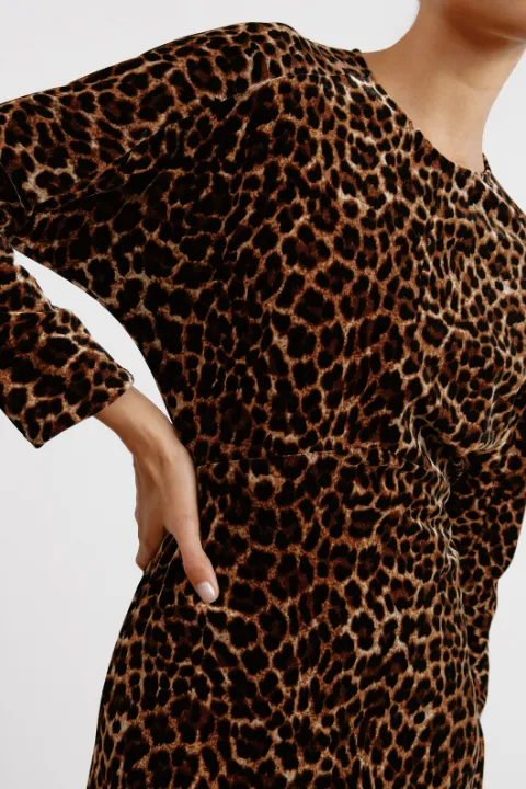 Animal Velvet Midi Dress