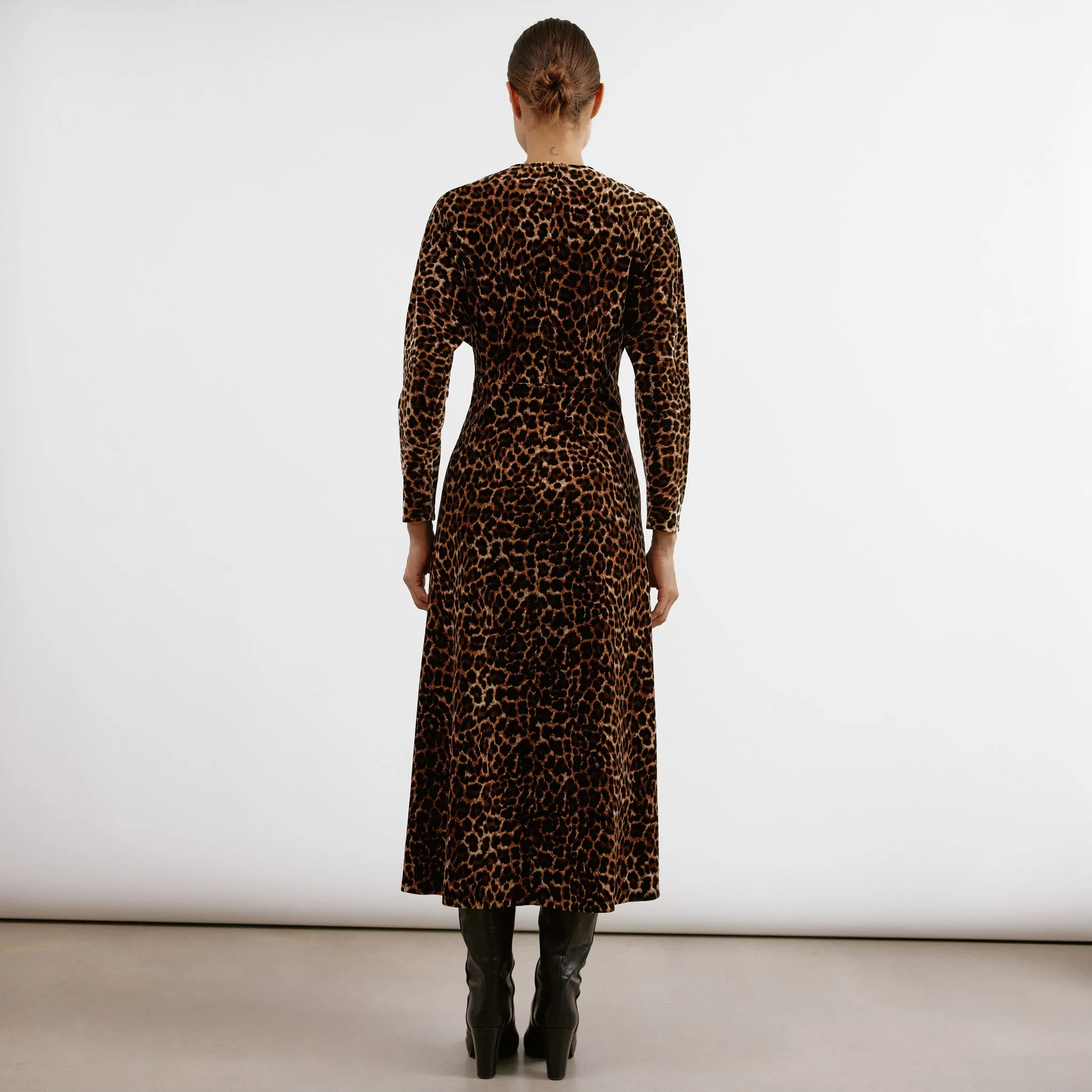 Animal Velvet Midi Dress