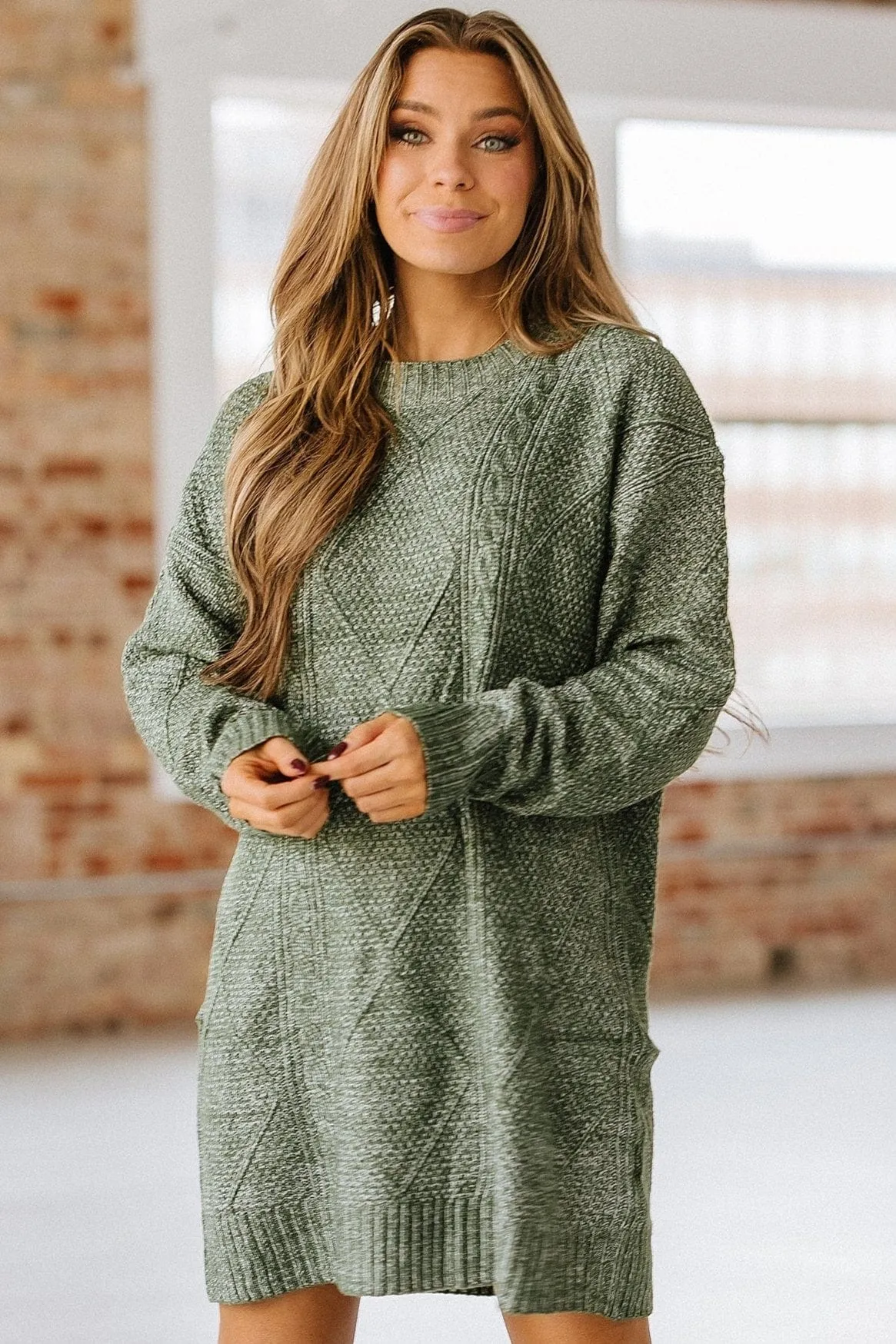 Ashley Cable Knit Sweater Dress