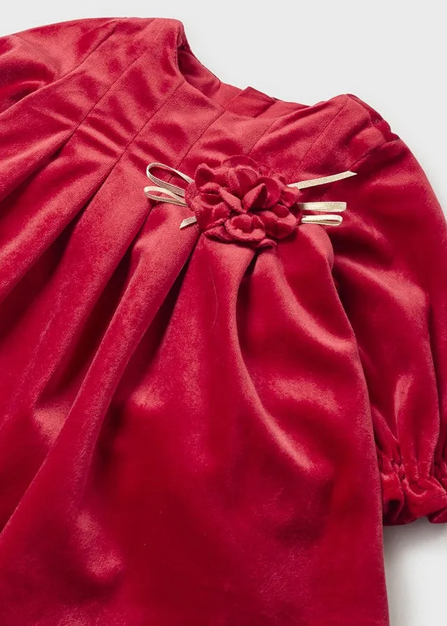 Baby Girls Red Velvet Dress