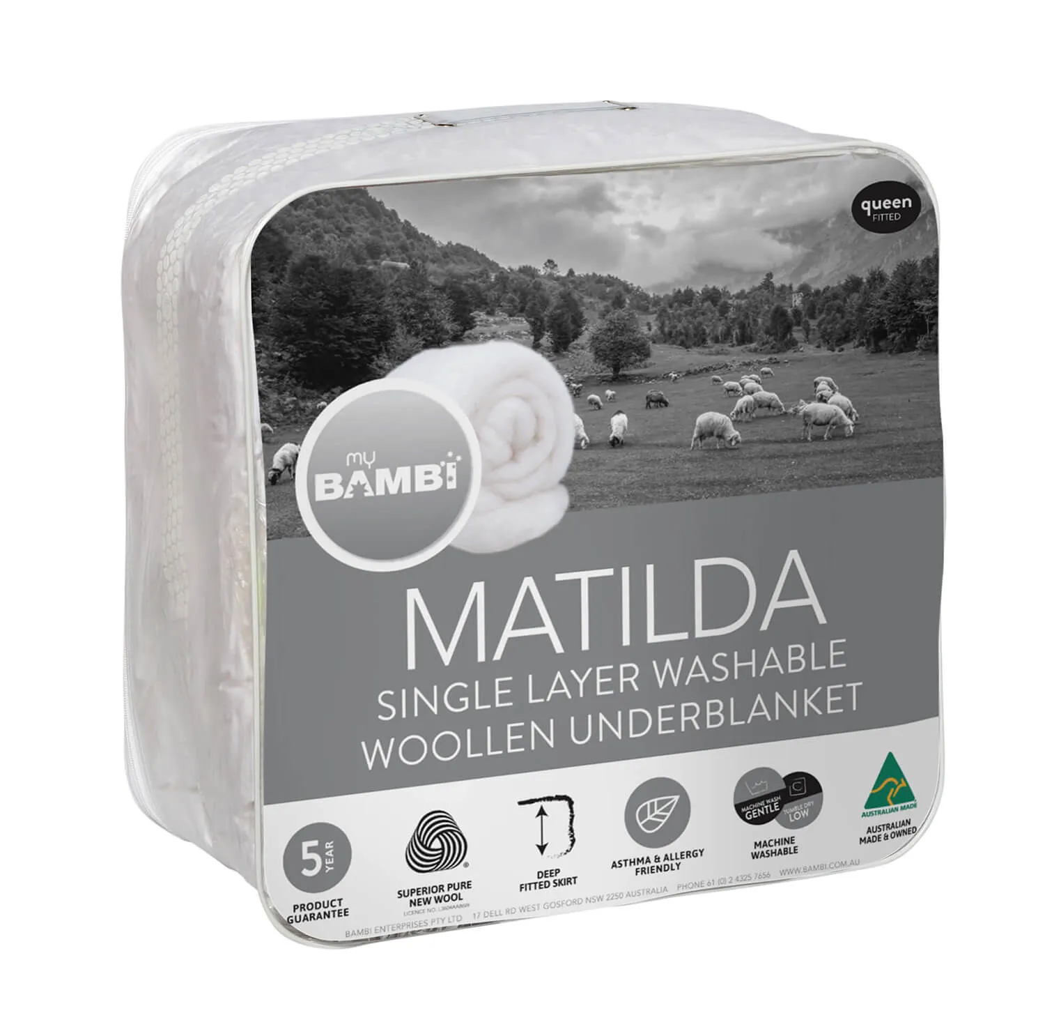 Bambi Matilda Single Layer Wool Underblanket