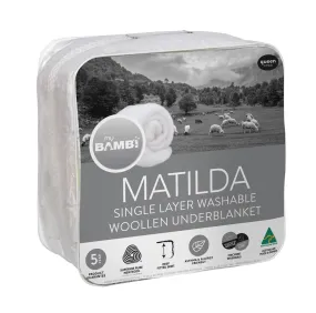 Bambi Matilda Single Layer Wool Underblanket