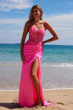 BARBIEEE Boned Applique Beaded Bustier Mermaid Prom & Formal Dress