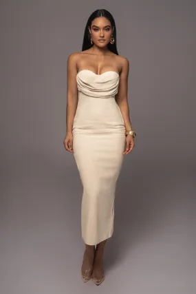 Beige Linen Visions Of You Dress
