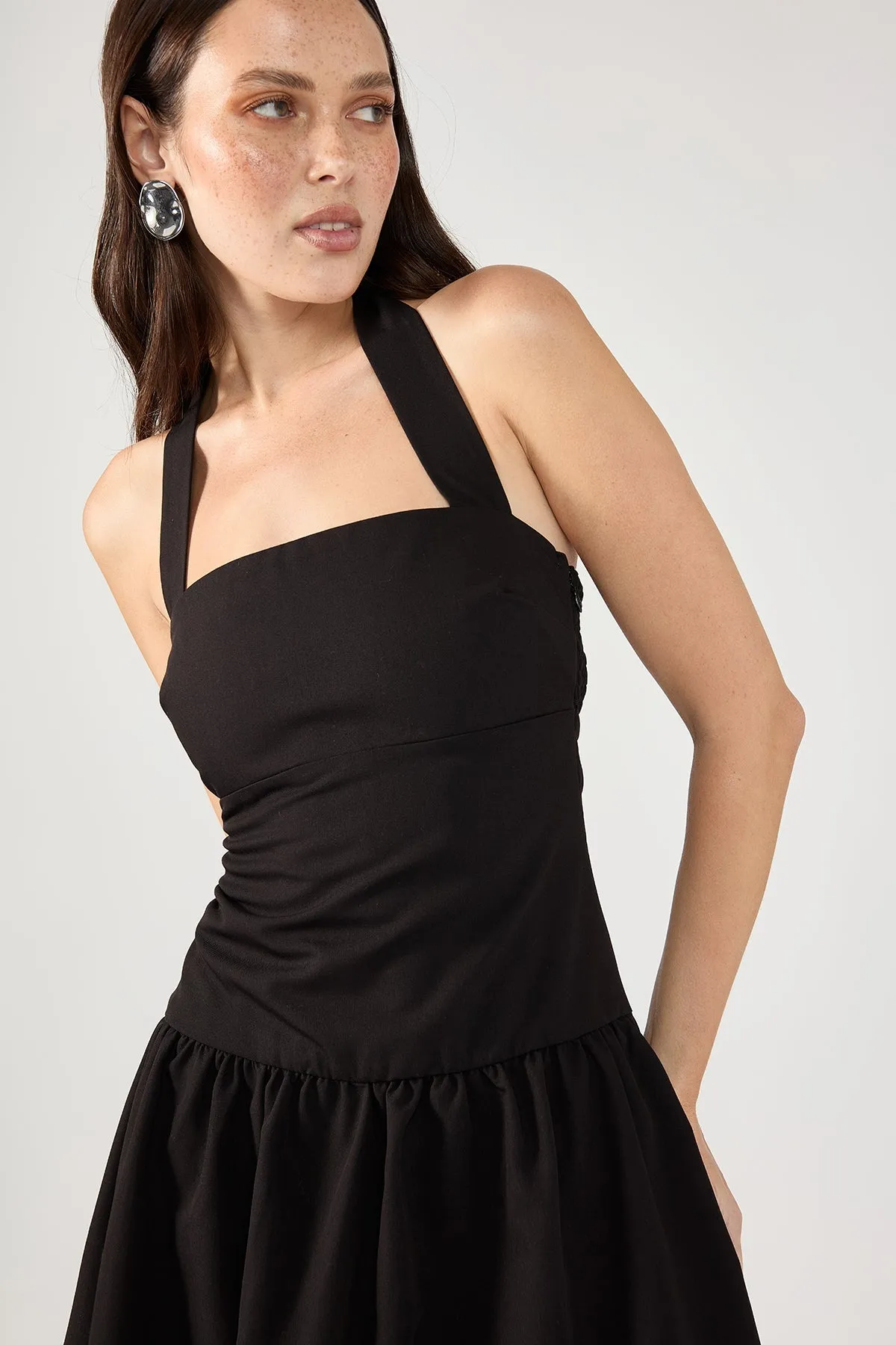 Black Bubble Mini Dress