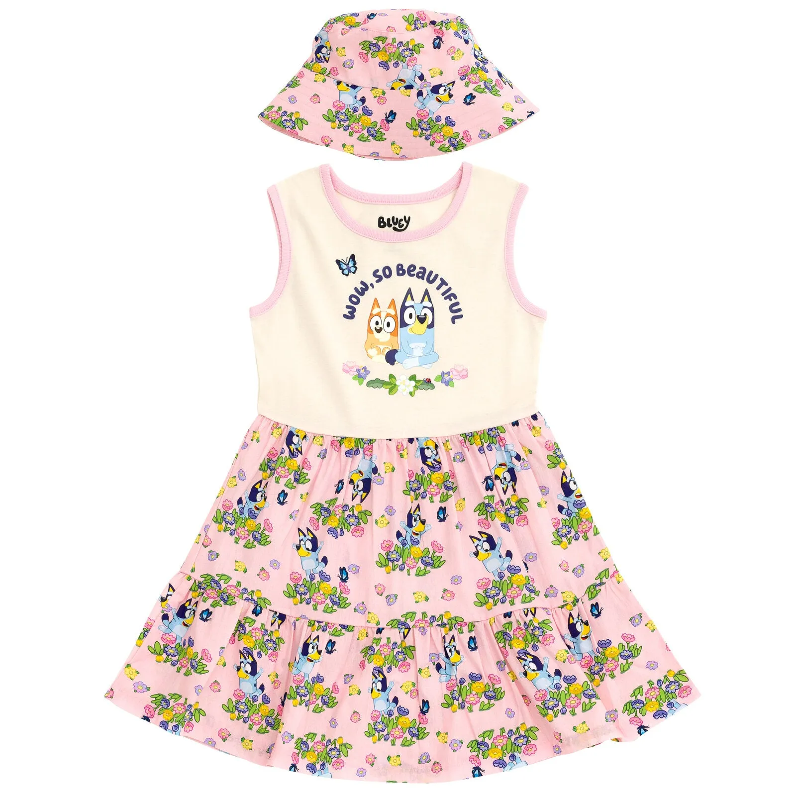 Bluey Dress and Bucket Sun Hat