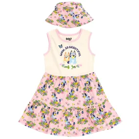 Bluey Dress and Bucket Sun Hat
