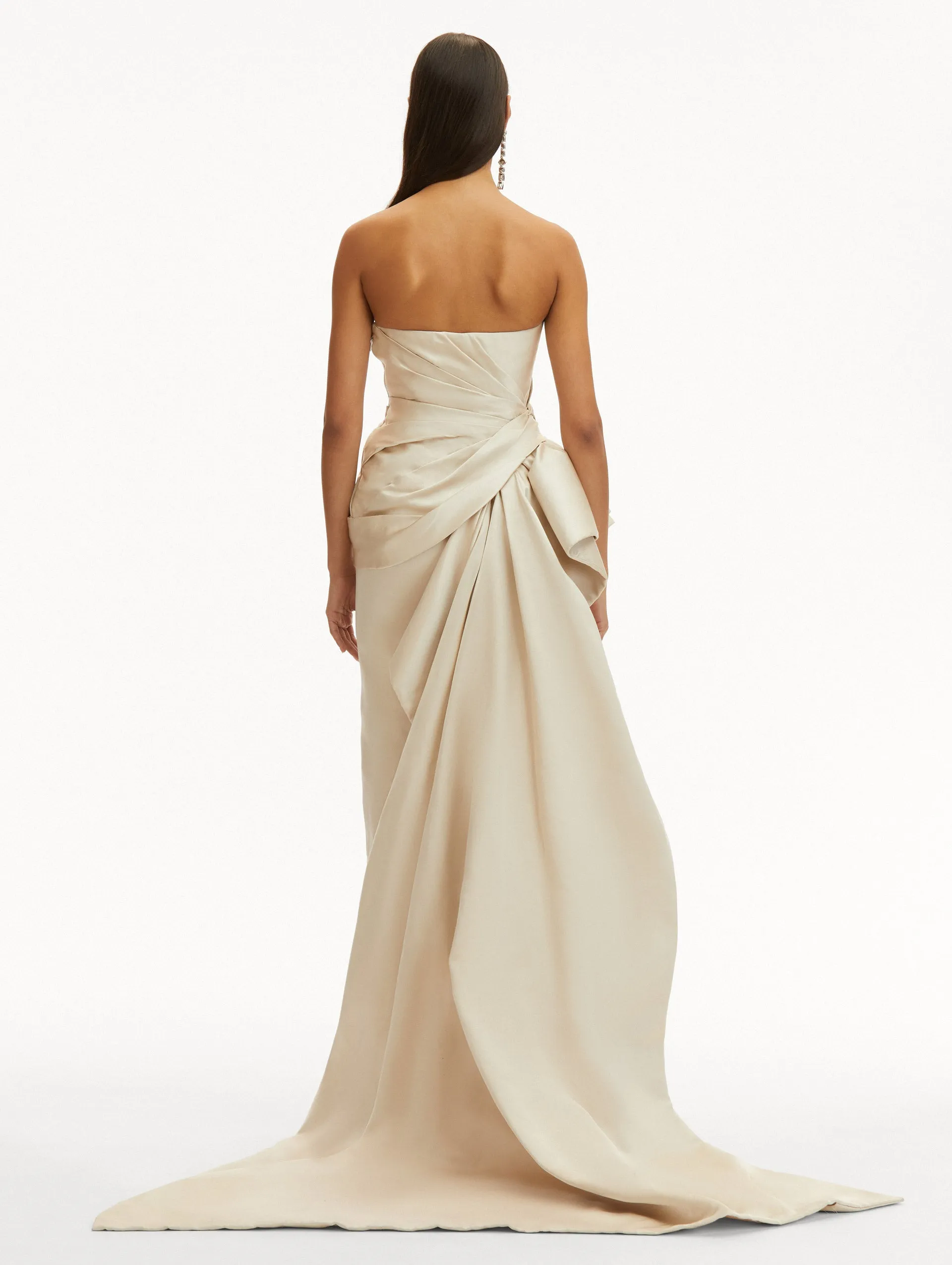 Bow Detail Trumpet Gown