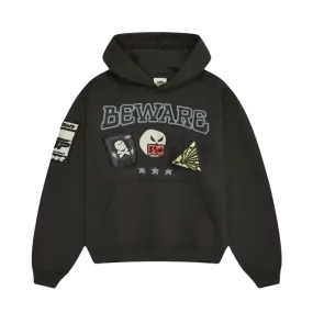 Broken Planet Hoodie 'Beware' - Soot Black