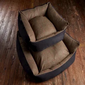 Bronte Glen Tweed Wool Dog Bed - Olive