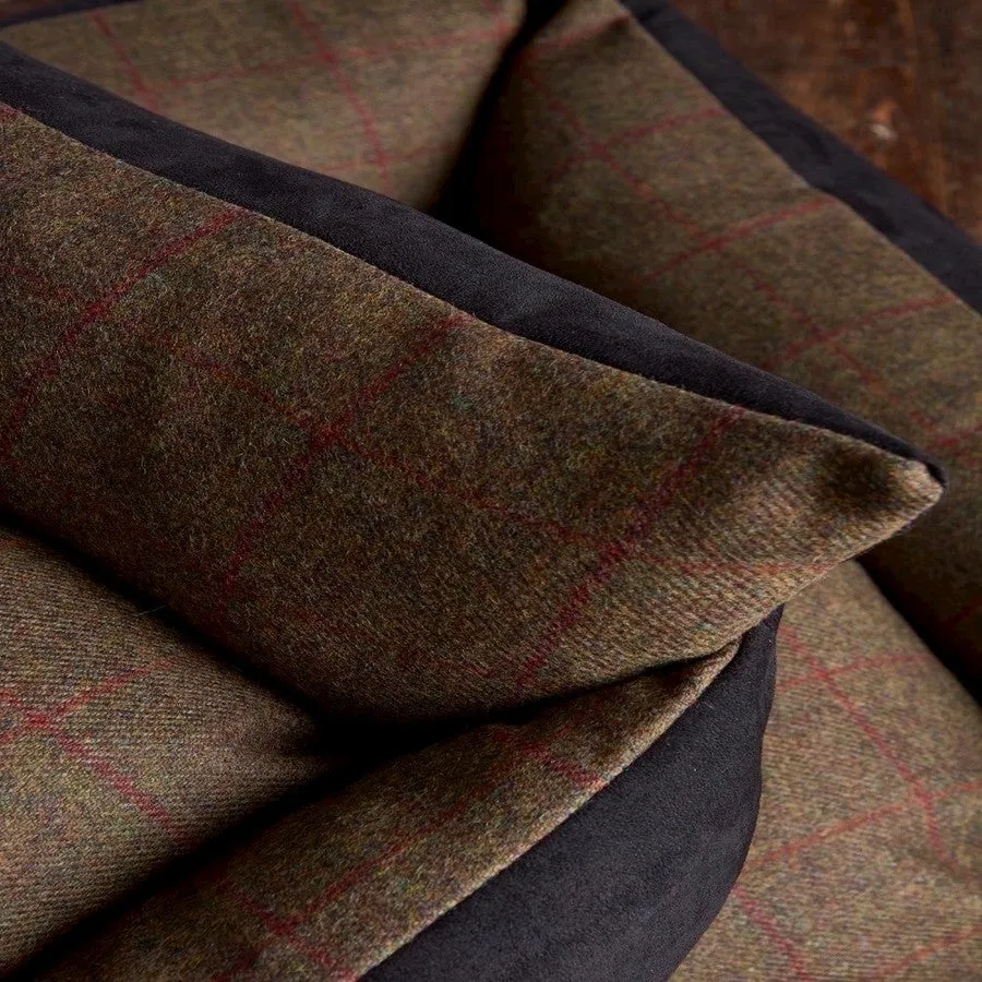 Bronte Glen Tweed Wool Dog Bed - Olive
