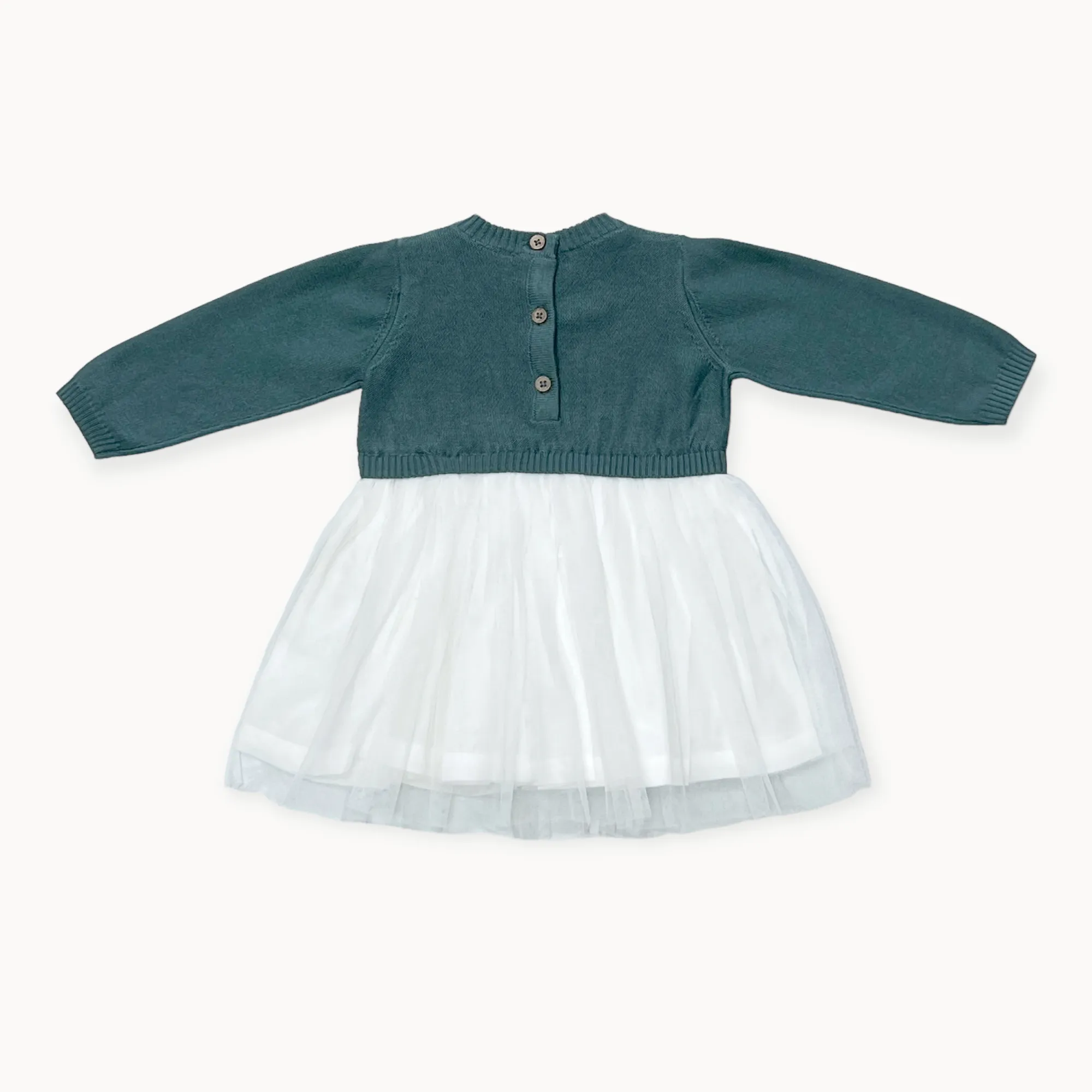 Cable FloralSweater Knit Top & Tutu Baby Dress (Organic): Vintage Rose