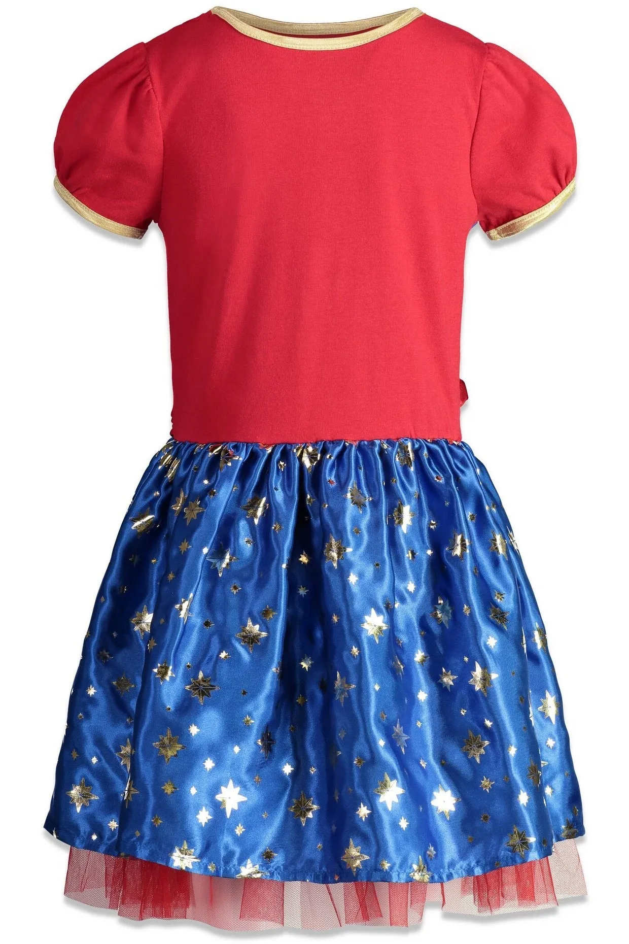 Captain Marvel Tulle Short Sleeve Dress and Headband