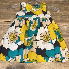 Carters Yellow/Teal Floral Tank Dress 9m