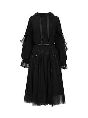Casual Cinched Waist Hoodie Dress