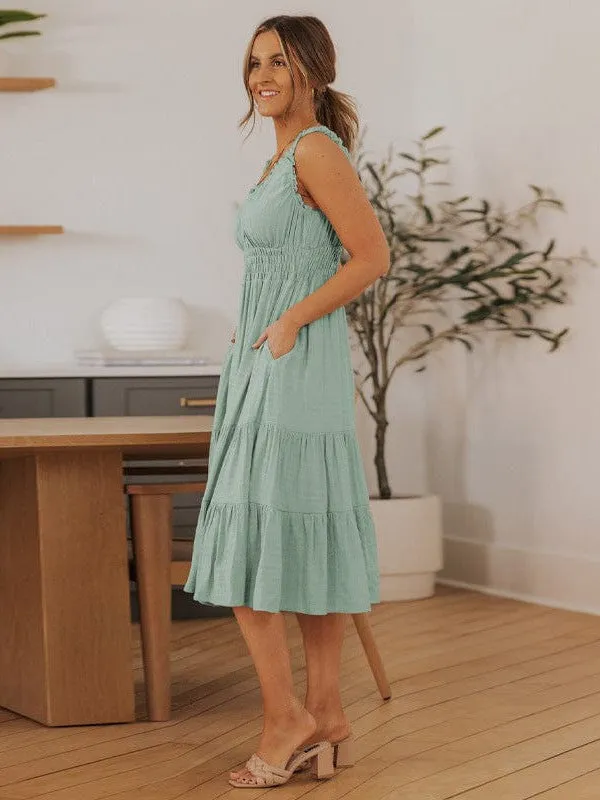 Casual Crew Neck Sleeveless Dress